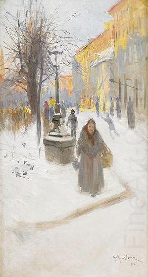 Artillerigatan in Winter Dress, Alf Wallander